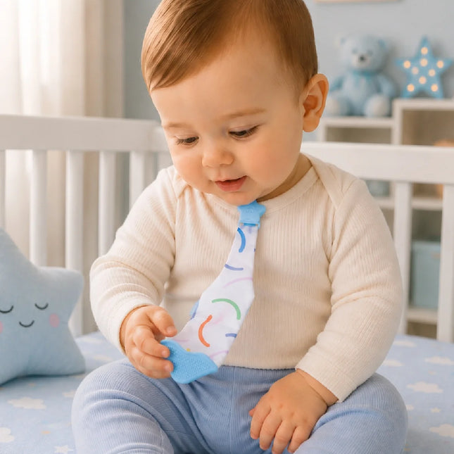 Babyjem Silikon Diş Kaşıyıcı Fular & Kravat Gülen Yüz Mavi