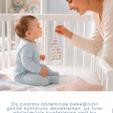 Babyjem Silikon Diş Kaşıyıcı Fular & Kravat Gülen Yüz Pembe