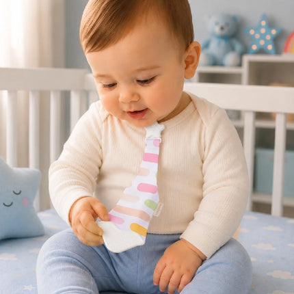 Babyjem Silikon Diş Kaşıyıcı Fular & Kravat Gülen Yüz Pembe