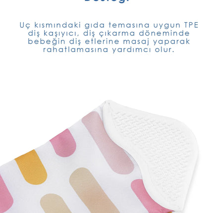 Babyjem Silikon Diş Kaşıyıcı Fular & Kravat Gülen Yüz Pembe
