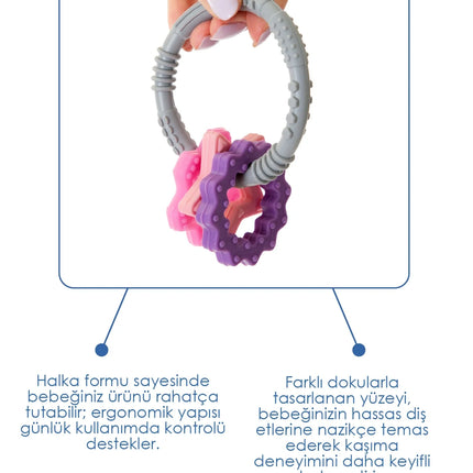 Babyjem Silikon Halka Diş Kaşıyıcı Pembe