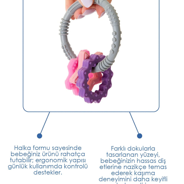Babyjem Silikon Halka Diş Kaşıyıcı Pembe