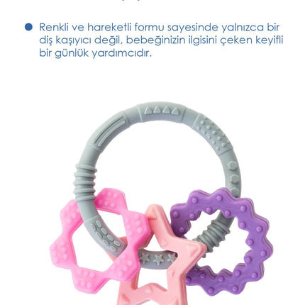 Babyjem Silikon Halka Diş Kaşıyıcı Pembe