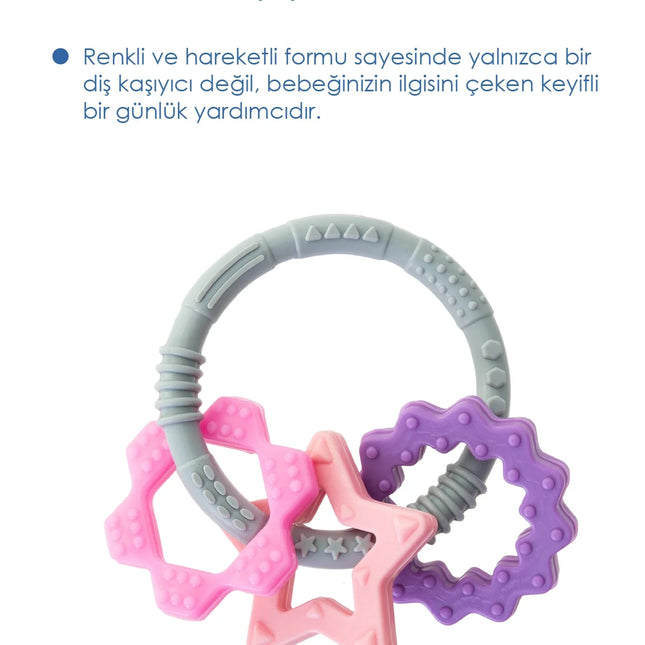 Babyjem Silikon Halka Diş Kaşıyıcı Pembe
