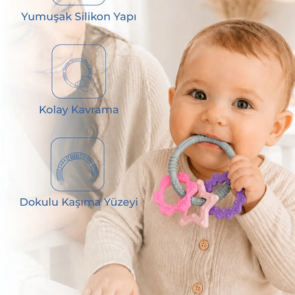 Babyjem Silikon Halka Diş Kaşıyıcı Pembe
