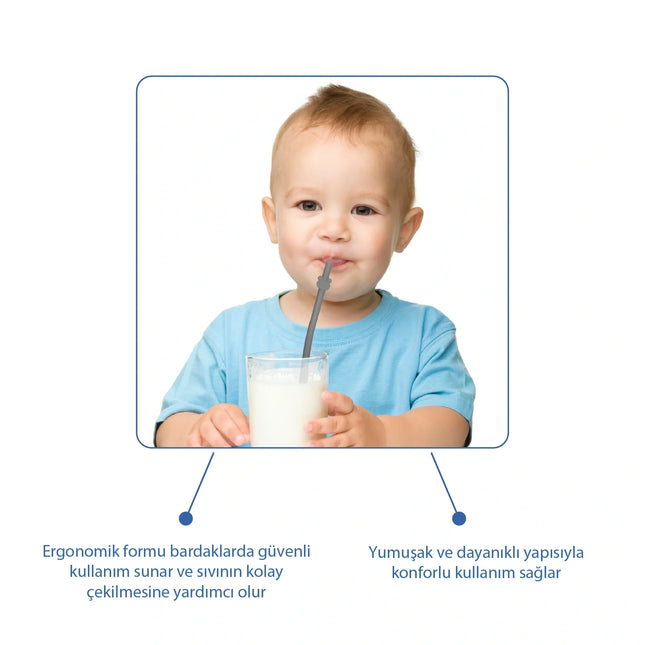 Babyjem Kolay Temizlenebilir Silikon Pipet Erkek (4 Adet)