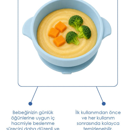 Babyjem Silikon Vakumlu Kase Mint