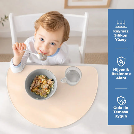Babyjem Silinebilir Beslenme Mama Servis Matı Ekru