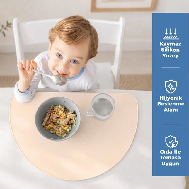 Babyjem Silinebilir Beslenme Mama Servis Matı Ekru