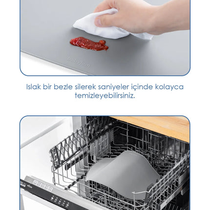 Babyjem Silinebilir Beslenme Mama Servis Matı Gri