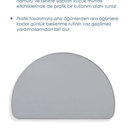 Babyjem Silinebilir Beslenme Mama Servis Matı Gri