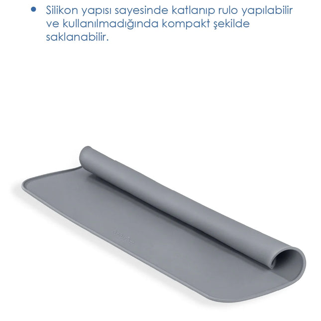 Babyjem Silinebilir Beslenme Mama Servis Matı Gri