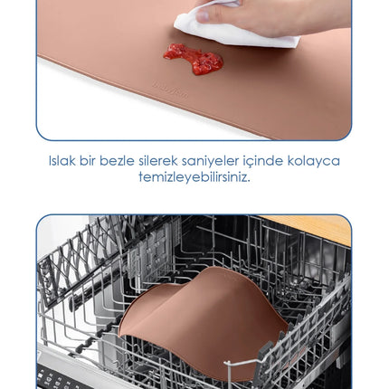 Babyjem Silinebilir Beslenme Mama Servis Matı Latte