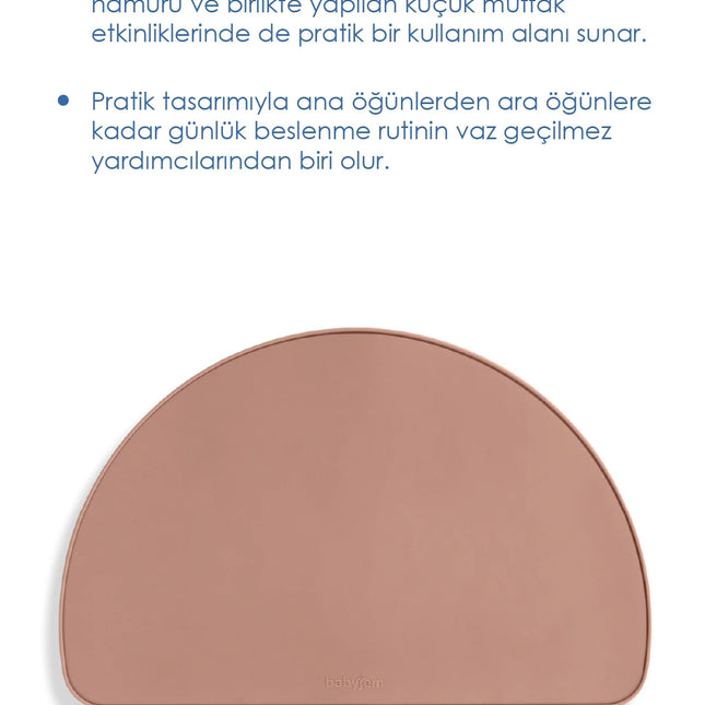 Babyjem Silinebilir Beslenme Mama Servis Matı Latte
