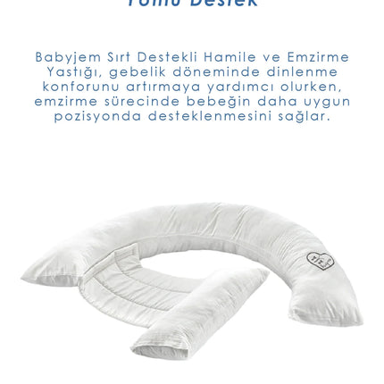 Babyjem Sırt Destekli Hamile Ve Emzirme Yastığı Ekru