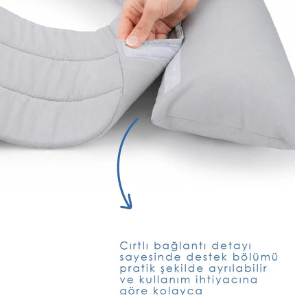 Babyjem Sırt Destekli Hamile ve Emzirme Yastığı Gri