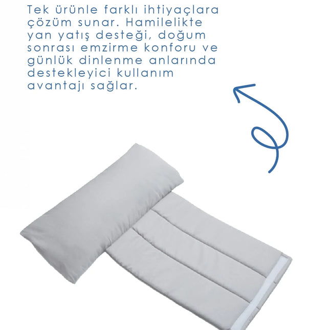 Babyjem Sırt Destekli Hamile ve Emzirme Yastığı Gri