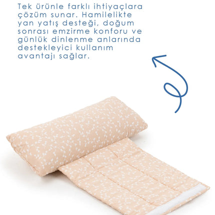 Babyjem Sırt Destekli Hamile Ve Emzirme Yastığı Somon Çiçek