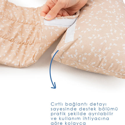 Babyjem Sırt Destekli Hamile Ve Emzirme Yastığı Somon Çiçek