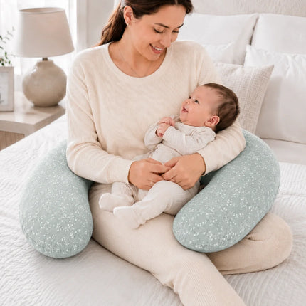 Babyjem Sırt Destekli Hamile Ve Emzirme Yastığı Yeşil Çiçek