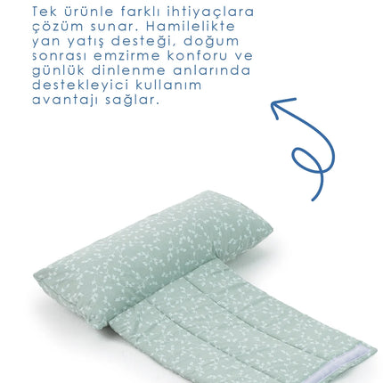 Babyjem Sırt Destekli Hamile Ve Emzirme Yastığı Yeşil Çiçek