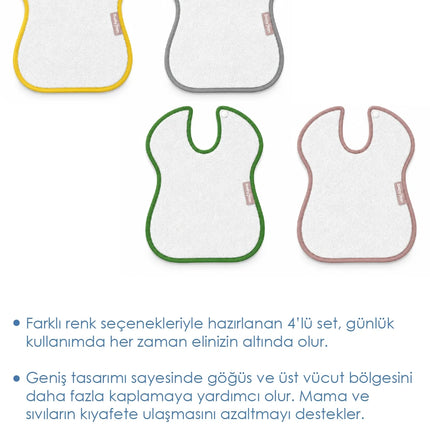 Babyjem Sıvı Geçirmez Havlu Önlük 4'lü