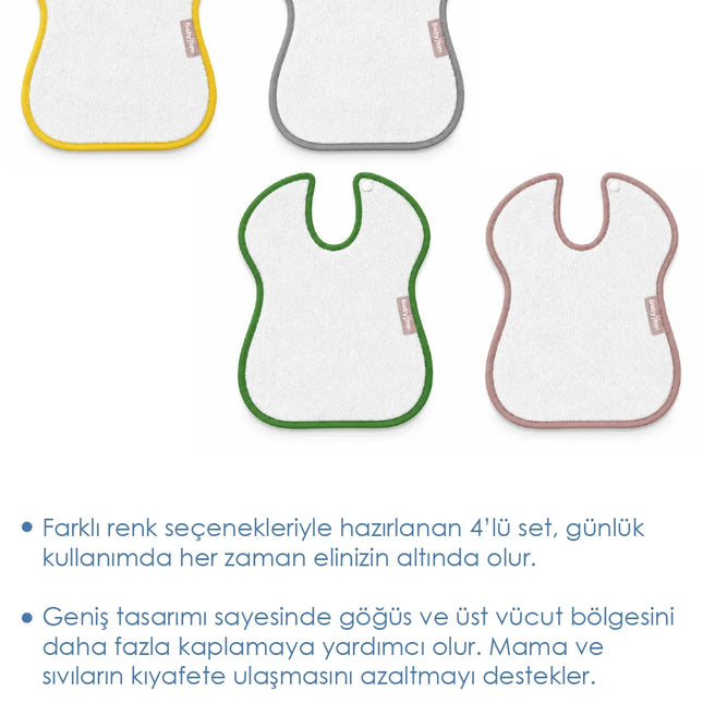 Babyjem Sıvı Geçirmez Havlu Önlük 4'lü