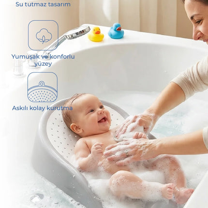 Babyjem Soft Banyo Desteği Bebek Yıkama Yardmcısı Soft Gri