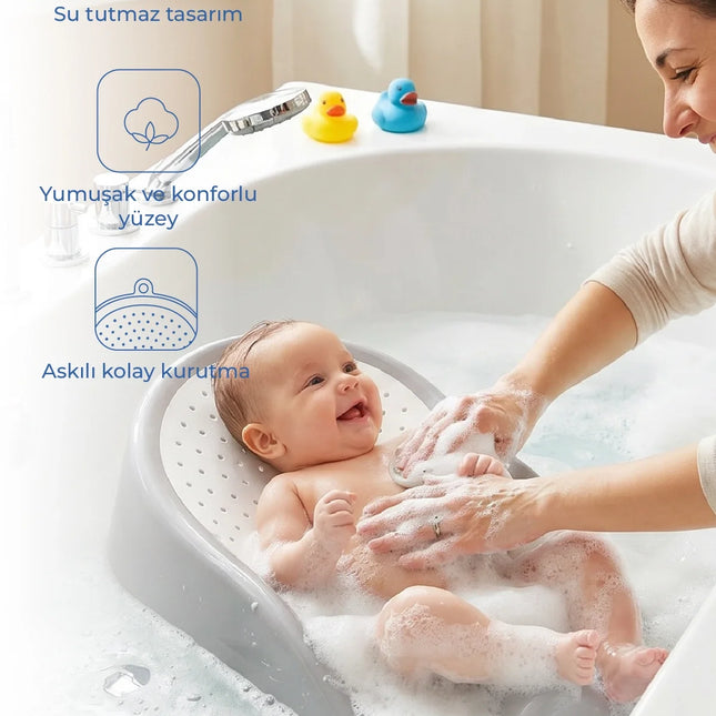 Babyjem Soft Banyo Desteği Bebek Yıkama Yardmcısı Soft Gri