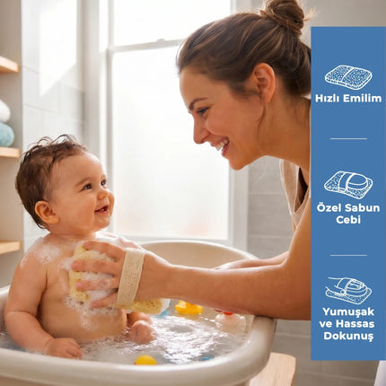 Babyjem Soft Lastikli Bebek Yıkama Banyo Süngeri