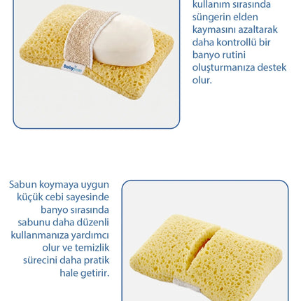 Babyjem Soft Lastikli Bebek Yıkama Banyo Süngeri