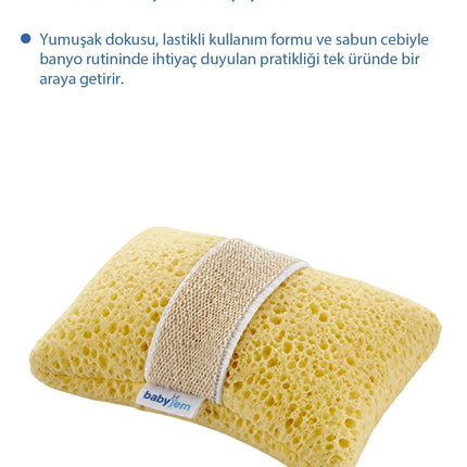 Babyjem Soft Lastikli Bebek Yıkama Banyo Süngeri