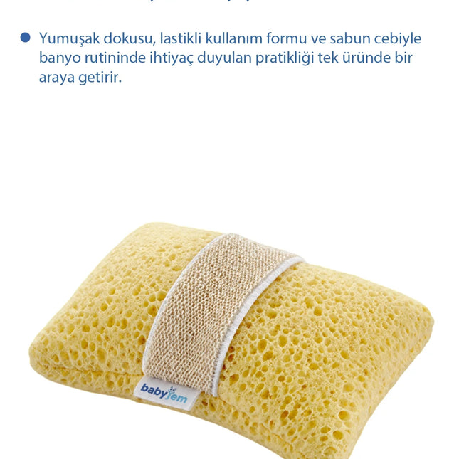Babyjem Soft Lastikli Bebek Yıkama Banyo Süngeri