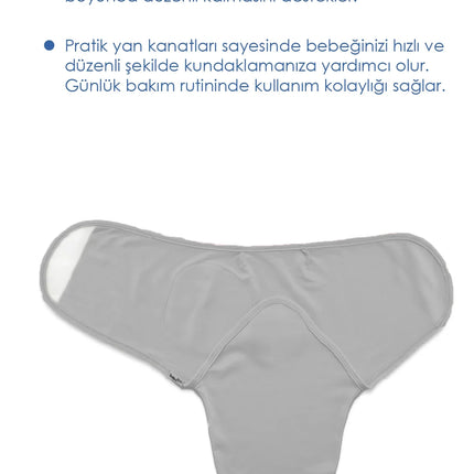 Babyjem Soft Pratik Penye Kundak Gri %100 Pamuk
