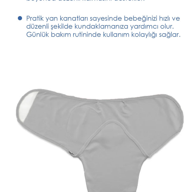 Babyjem Soft Pratik Penye Kundak Gri %100 Pamuk