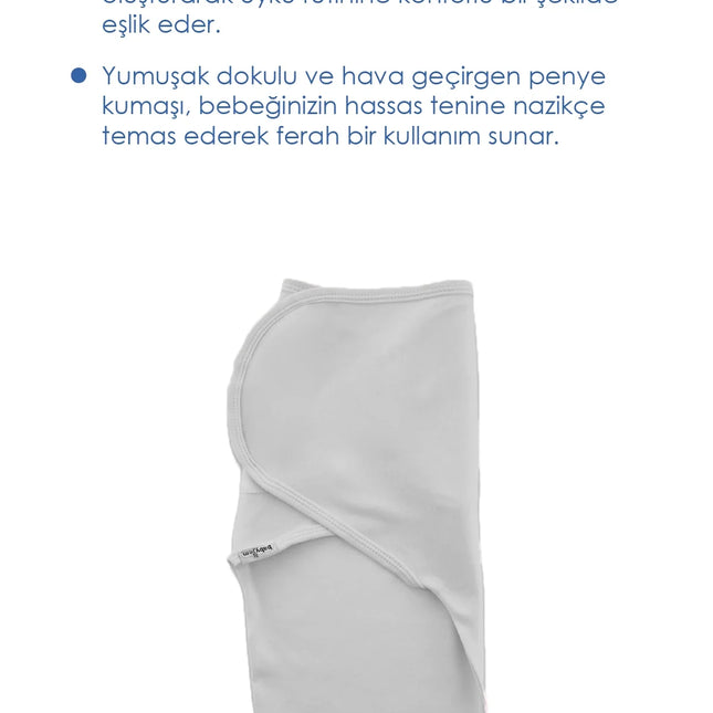 Babyjem Soft Pratik Penye Kundak Gri %100 Pamuk