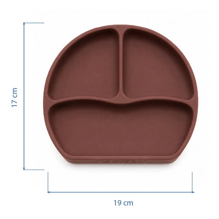 Babyjem Vakum Tabanlı Sabitlenebilir Silikon Tabak Mocha