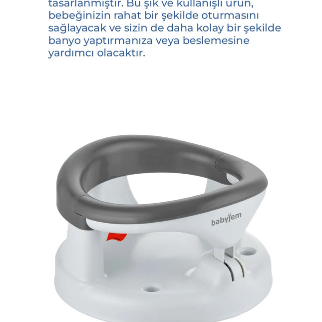 Babyjem Yandan Açılır Banyo ve Mama Oturağı Antrasit