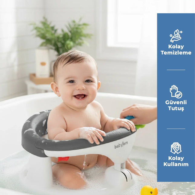 Babyjem Yandan Açılır Banyo ve Mama Oturağı Antrasit