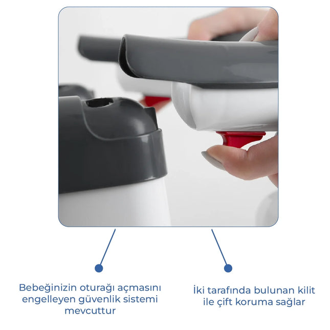 Babyjem Yandan Açılır Banyo ve Mama Oturağı Antrasit