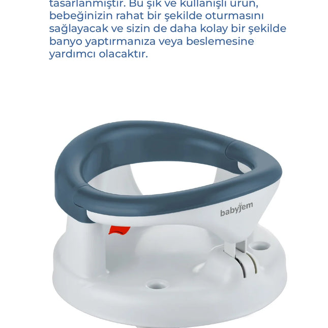 Babyjem Yandan Açılır Banyo ve Mama Oturağı İndigo Mavi