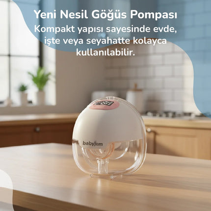 Babyjem Yeni Nesil Led Ekran Ultra Vakumlu Giyilebilir Göğüs & Süt Pompası
