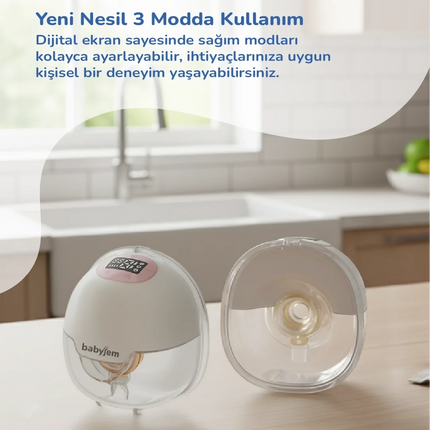 Babyjem Yeni Nesil Led Ekran Ultra Vakumlu Giyilebilir Göğüs & Süt Pompası