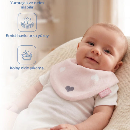 Babyjem Yenidoğan Fular Mama Önlüğü 515 Pembe