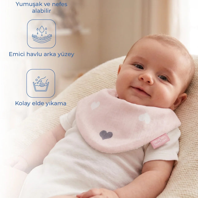 Babyjem Yenidoğan Fular Mama Önlüğü 515 Pembe