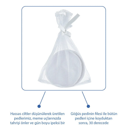 Babyjem Yıkanabilir Süper Emici Tekrar Kullanımlı Pamuklu Göğüs Pedi 6 Adet