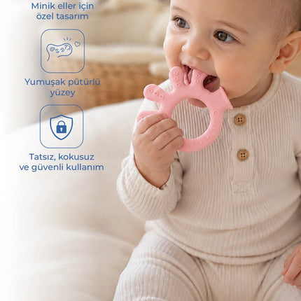 Babyjem Yumuşak Diş Kaşıyıcı Ahtapot Pembe
