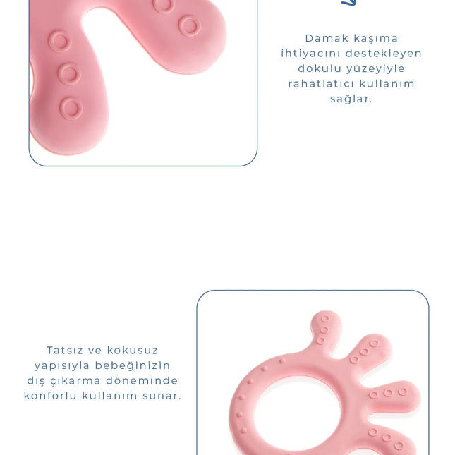 Babyjem Yumuşak Diş Kaşıyıcı Ahtapot Pembe