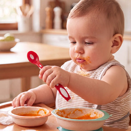 Babyjem Yumuşak Uçlu Mama Kaşığı Turuncu - Kırmızı