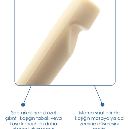 Babyjem Yumuşak Uçlu Silikon Kaşık Ekru